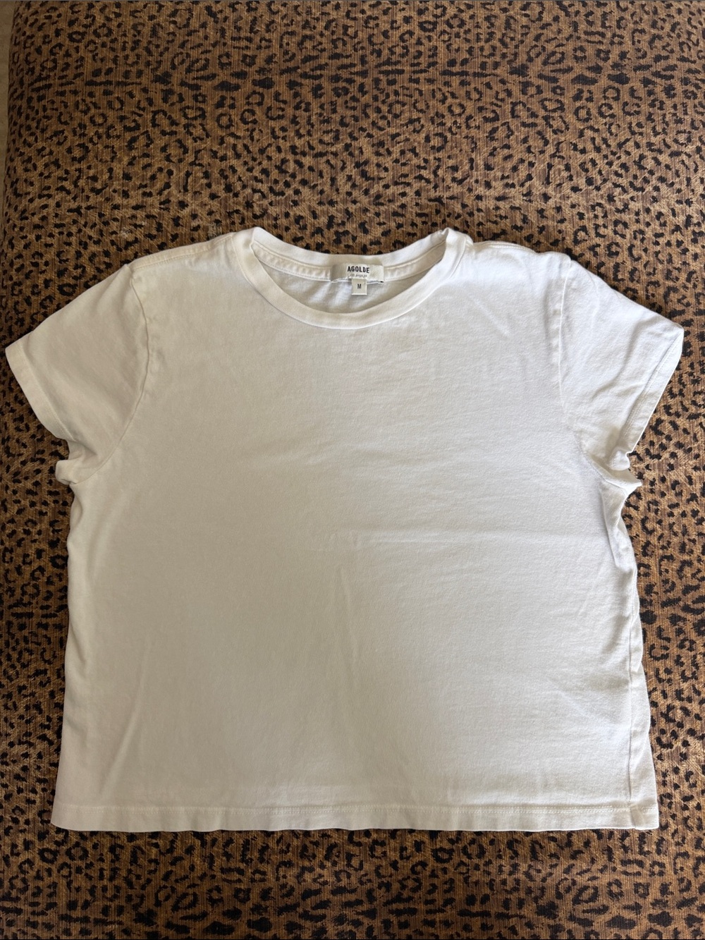 Agolde womens white Short Sleeve Crew Tee